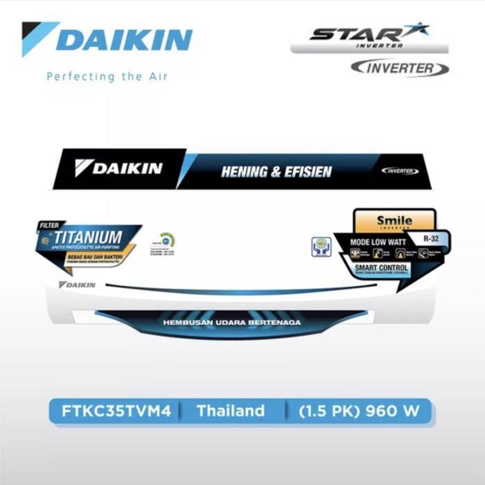 Daikin AC Inverter 1.5 pk FTKC35TV Termasuk Pasang