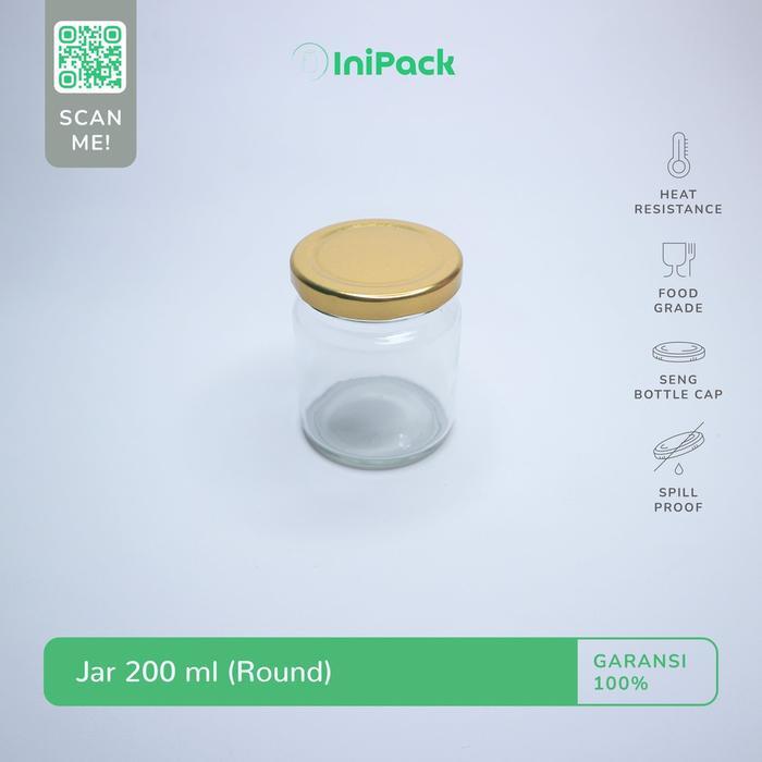Jar Kaca 200Ml / Botol Selai Kaca 200 Ml / Toples Kaca 200 Ml