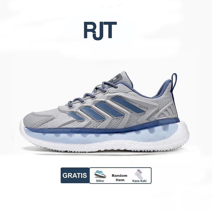 ORIGINAL RJT Street Runner Sepatu Sneaker Pria casual shoes - Sneakers Running Hitam/putih dan Abu