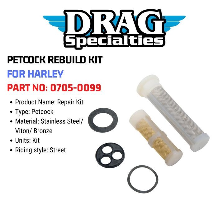 Petcock Rebuild Kit For Harley 0705-0099