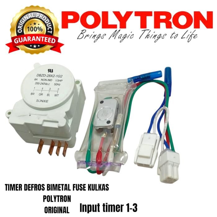 Ready TIMER DEFROS KULKAS POLYTRON 2 PINTU + FUSE BIMETAL KULKAS POLYTRON 2 PINTU