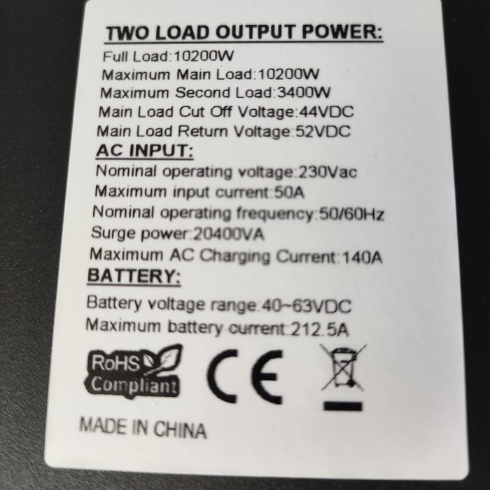 STOK TERBATAS Hybrid Inventer Solar PRO Anern 10200W MPPT 160A Pure Sine Wave +WIFI