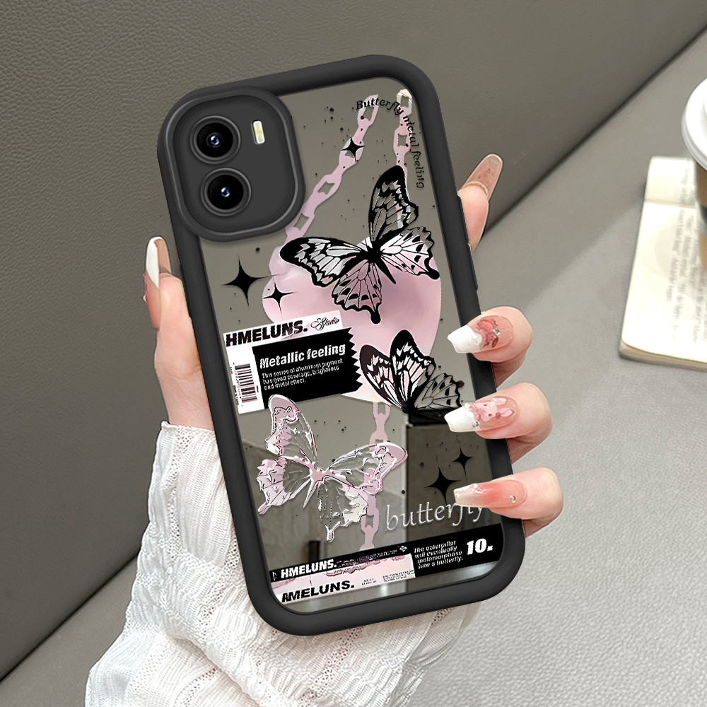 Casing Hp Untuk VIVO Y15S Y01 Y01A Y15A Y15C Cermin Softcase Case Phone Kesing Kupu 8091 JZ