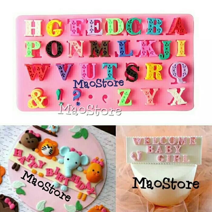 CETAKAN MOLD FONDANT CAKE CHOCOLATE FONDANT HURUF ALPHABET LETTER