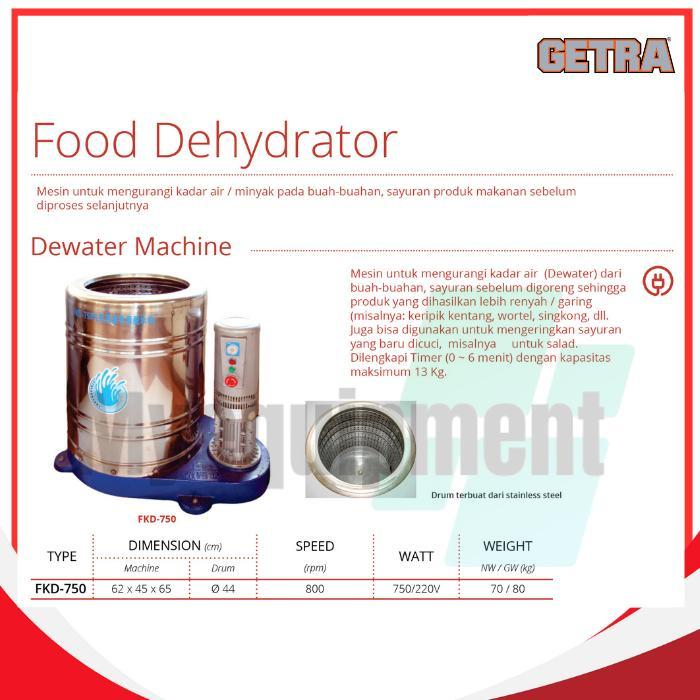 FOOD DEHYDRATOR MESIN UNTUK MENGURANGI KADAR AIR  GETRA FKD-750