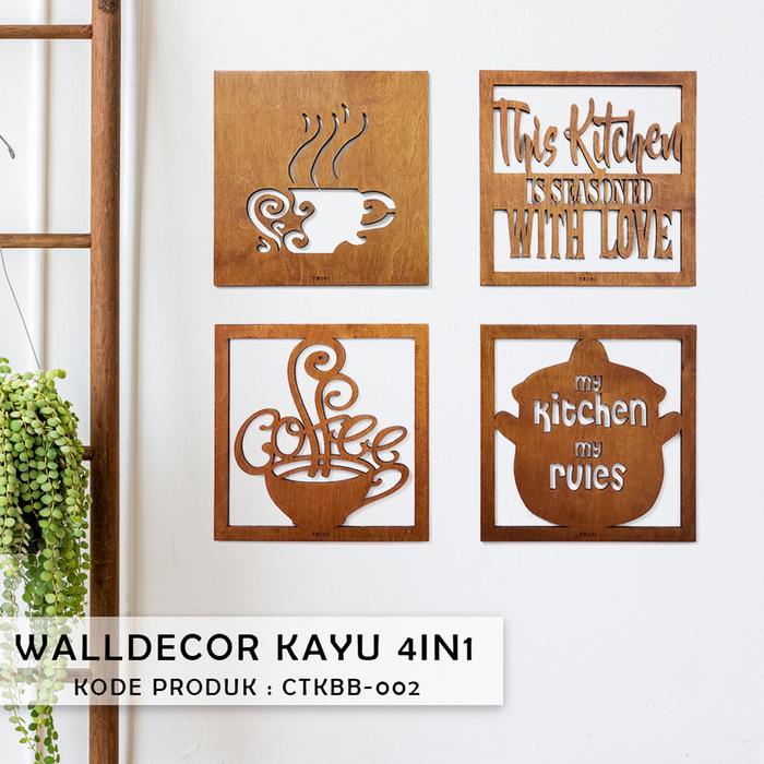 Hiasan dinding kayu tema coffee dapur / hiasan dinding dapur / hiasan ruang makan CTKBB02