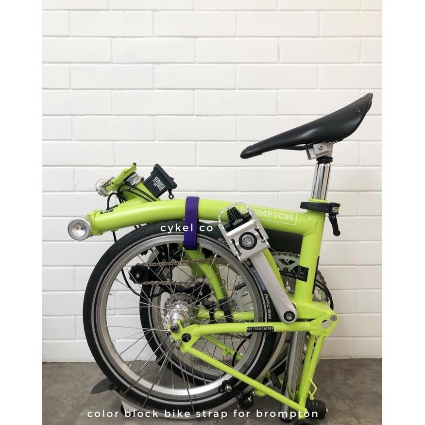 Color Block Folding Bike 16Inch Strap Adjustable Velcro