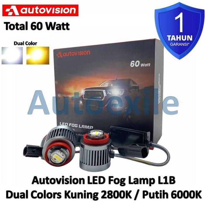 Ready Autovision Fog Lamp LED L1B 12V 2warna Kuning 2800K / Putih 6000K Advanced CSP Chip Dual