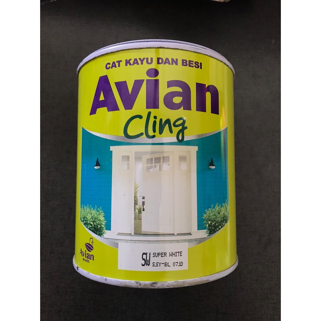 Avian Cling Cat Kayu Dan Besi 0.85 Liter Super White Putih
