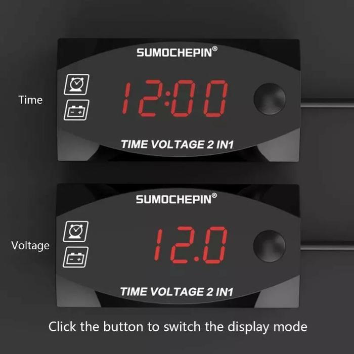 TERJAMIN Jam Digital Buat Di Motor Dan Mobil multi fungsi Jam Digital dan Volt
