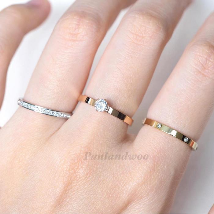 n5en- Panlandwoo - Cincin Set Titanium Wanita Richmond - Cincin Set Cewek Aesthetic Mewah