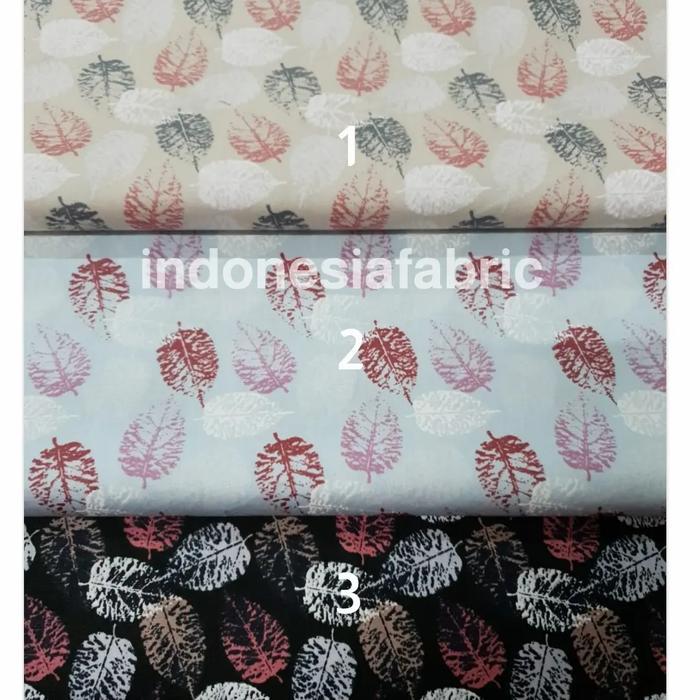 Kain Katun Jepang tokai senko motif Daun Shiso