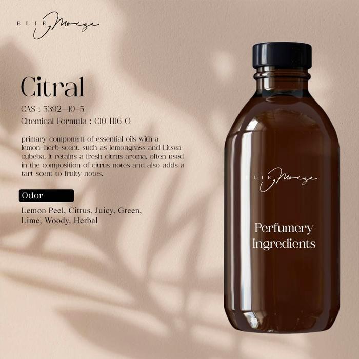 Citral Natural Isolate - Bahan Parfum Aroma Citrus Lemon Segar - Perfumery Ingredients Perfume Raw