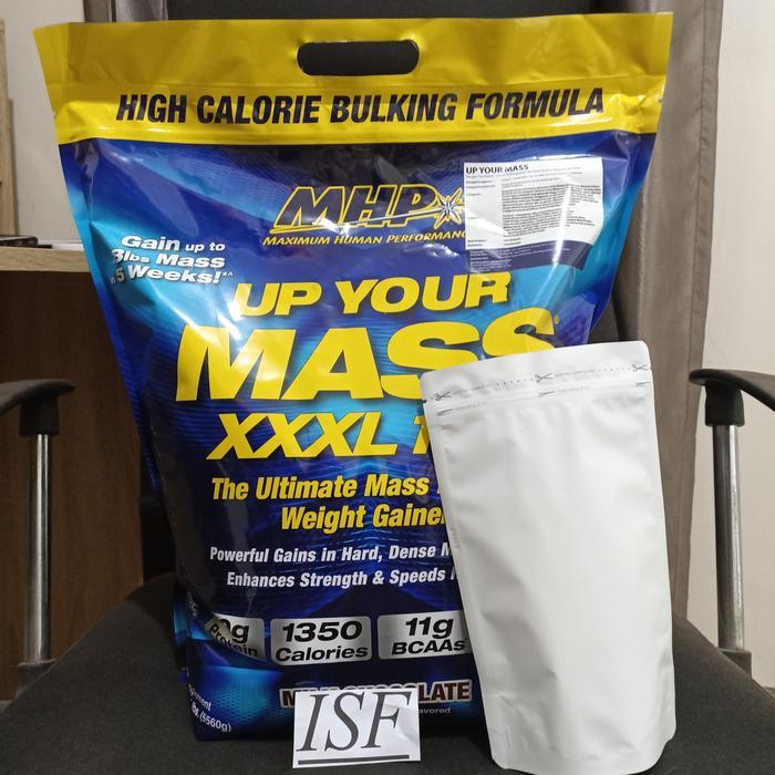 Mhp Up Your Mass Ecer 1 Lbs Repack Weight Gainer Terlaris