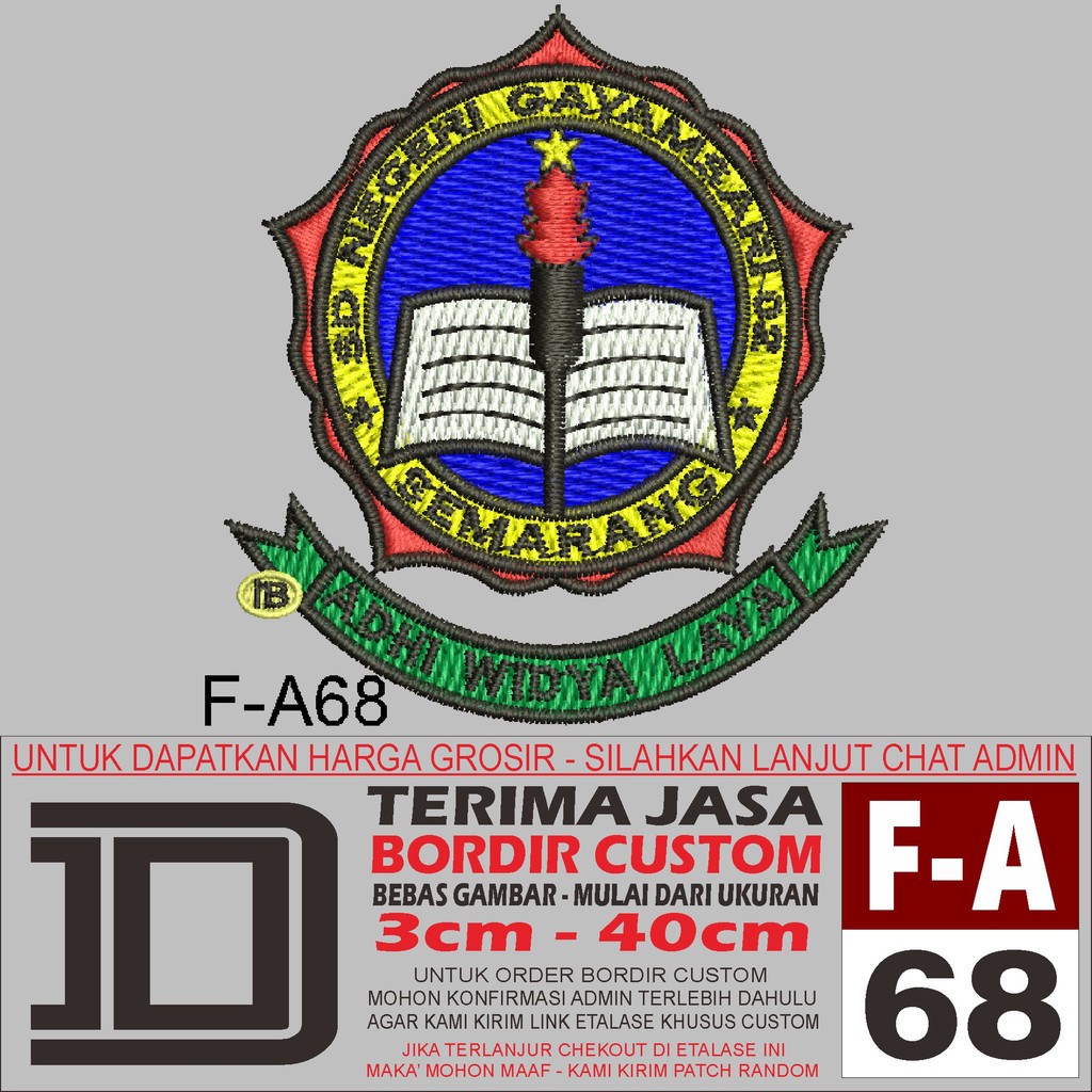 DD LOGO PATCH BORDIR 568 SD NEGERI GAYAMSARI 02 SEMARANG - EMBROIDERY ACC