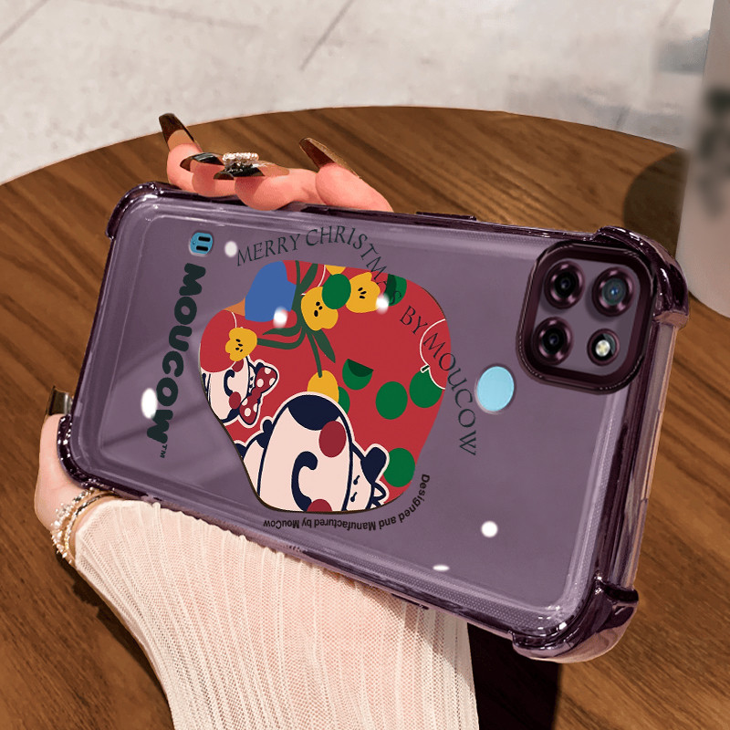 Casing Hp untuk Realme C21Y Realme C25Y C21 C15 Case Sapi kartun yang lucu Kasing gaya Limited Cesin