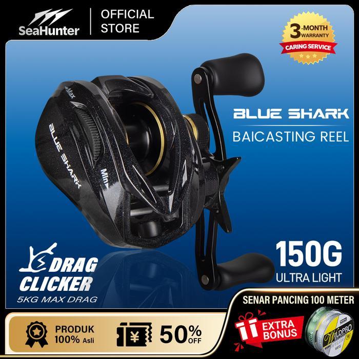 Relix - Seahunter Blue Shark Bc Reel Pancing Baitcasting, Drag Clicker, 7.2:1 Gear Ratio, 4+1 Bb