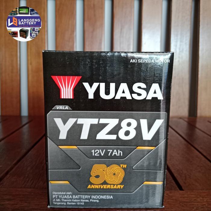DISKON AKI MOTOR YUASA YTZ8V 12volt 7.4 ah AKI KERING