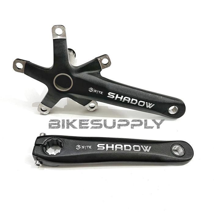 Crank Arm + Bb Hollowtech 2 Ht 2 Sepeda Merk Syte Shadow Warna Hitam Material Alloy Panjang 170 Mm