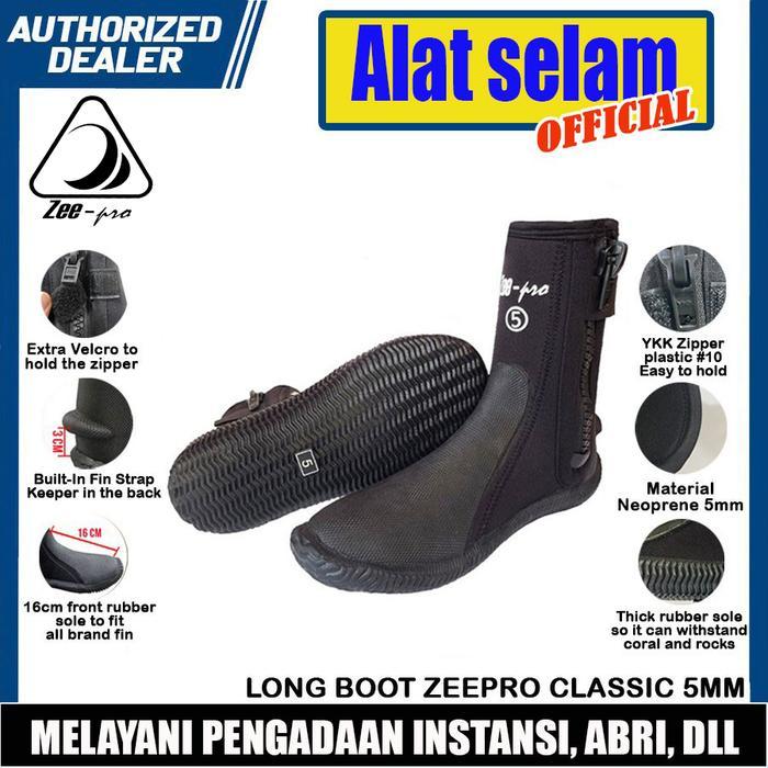 Long Boot Diving Zeepro Classic Booties 5mm Sepatu Karang Selam Scuba