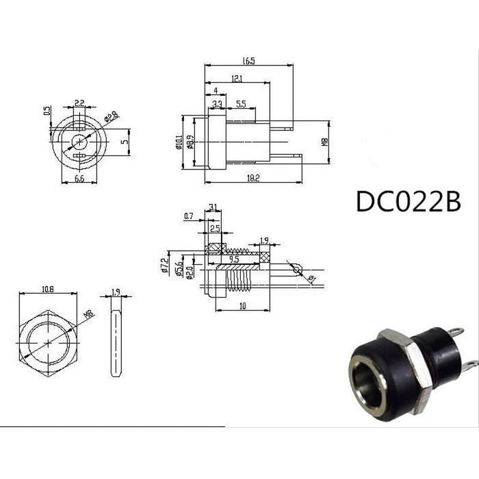 Terbaru Soket Dc Female Power Socket 3.5X1.35Mm Pcb Plug Jack Dc022B Dc-022B