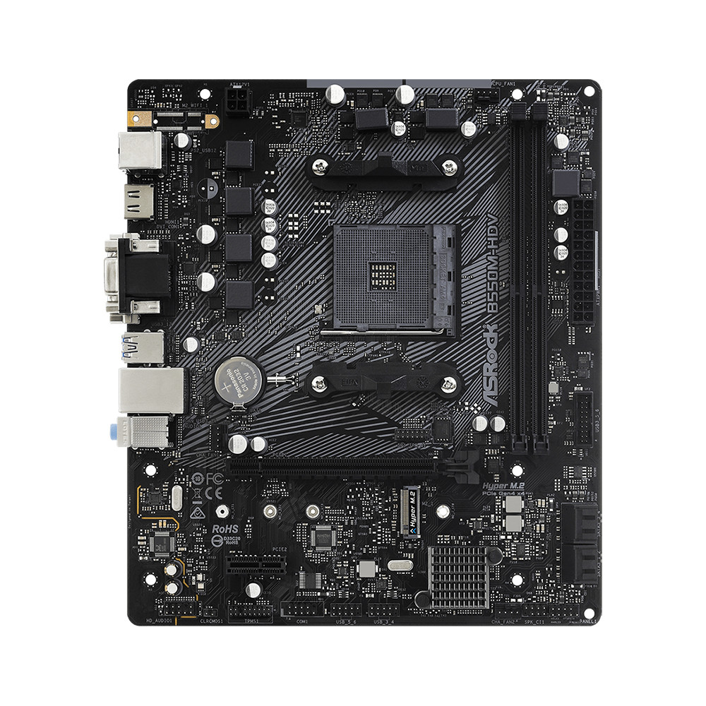 ASRock B550M-HDV Motherboard Support Ryzen 5 5600 5600G 5700X3D 5800X CPU DDR4 4733MHz 128GB PCIe4.0