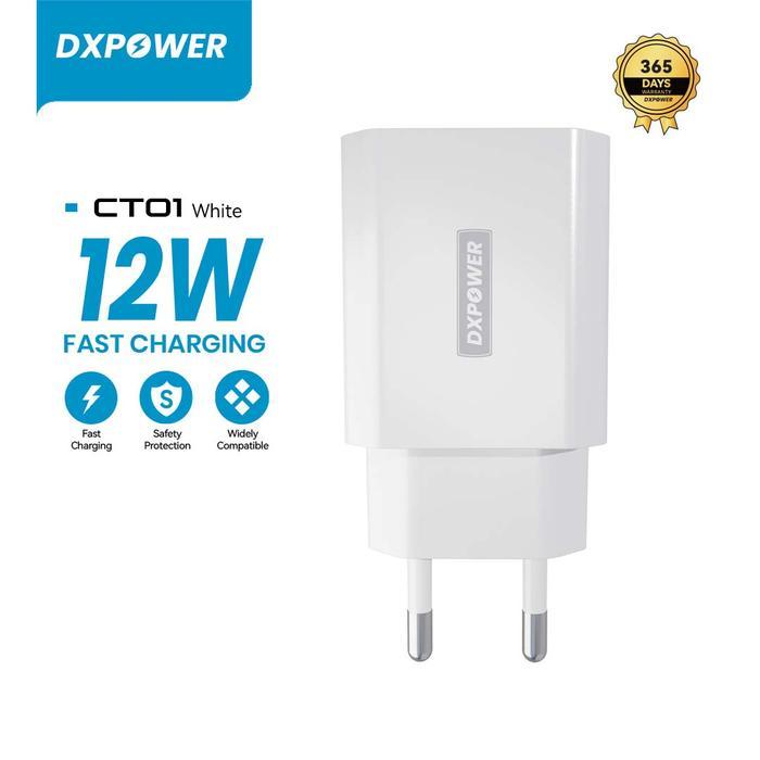 Dxpower Ct01 Charger Travel 10Pcs 1 Usb 2.4A Original Hitam Putih Input Ac 100-240V Output 5V 2.4A