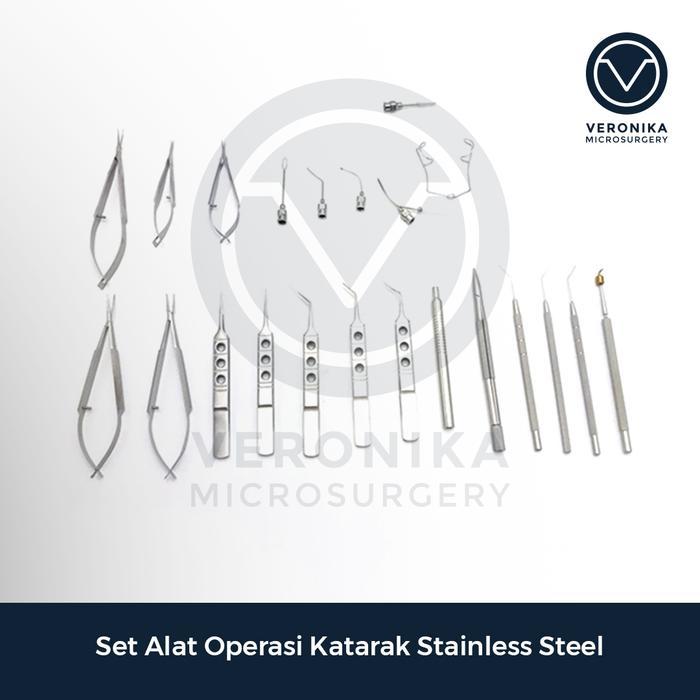 Set Alat Operasi Katarak Stainless Steel (Tanpa Kotak Sterilisasi)