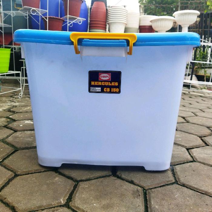 Container Box 150L, Kotak Penyimpanan Jumbo, Storage Box Roda, Box Plastik Besar, Container
