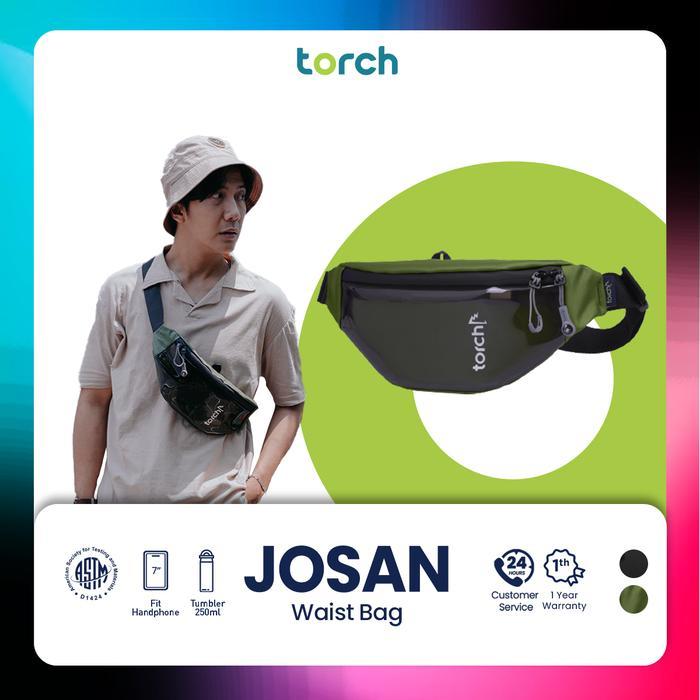 ORIGINAL TORCH an Waist Bag Tas Selempang Pinggang Ringan Anti Pria Wanita - Wateroof Darklucent