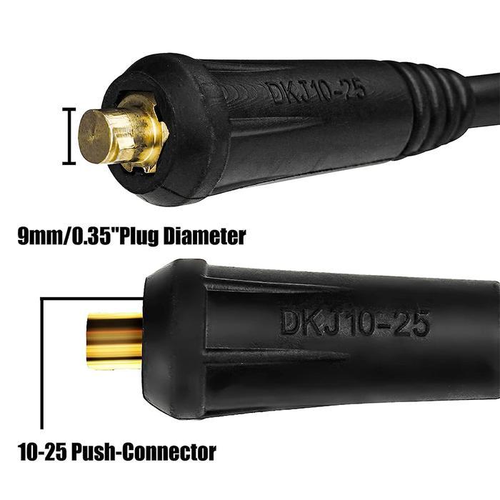Official Jld Set Kabel Las Dengan Dudukan Elektroda Aluminium Berlapis Tembaga Dan Konektor Dorong