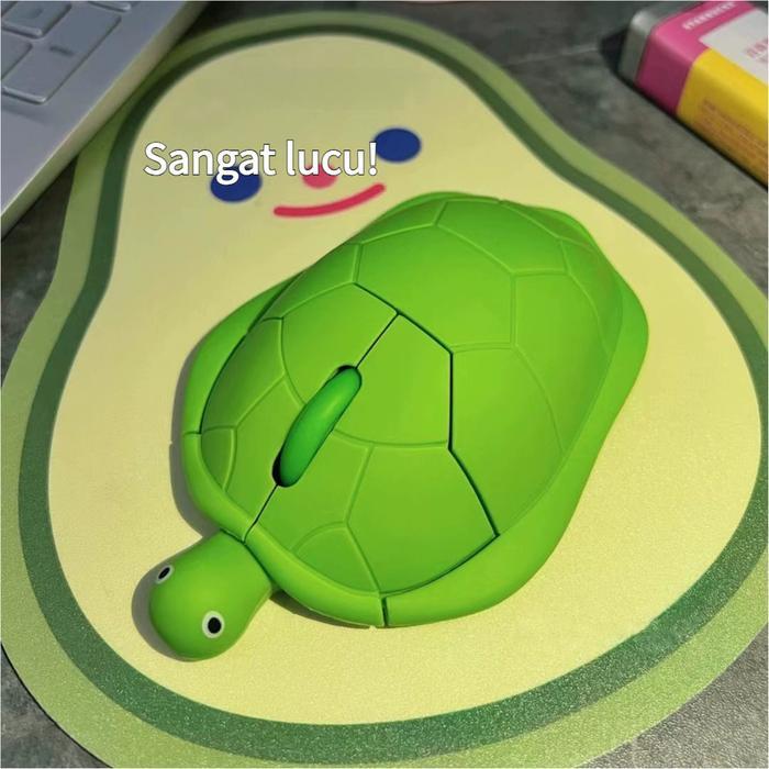 Flash Sale Mouse Kura-Kura Nirkabel & Kabel - Imut Lucu Tampilan Menawan, Mouse Diam Anti Bising
