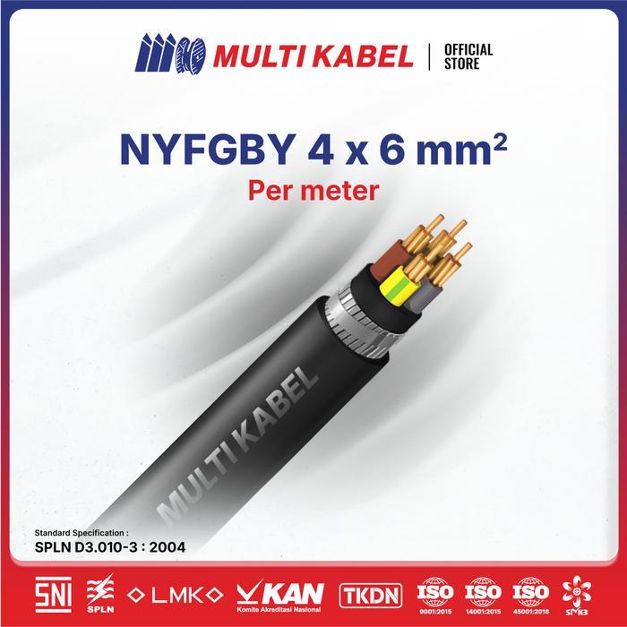 Multi Kabel-Kabel Nyfgby 4X6 Mm-Hitam-Permeter
