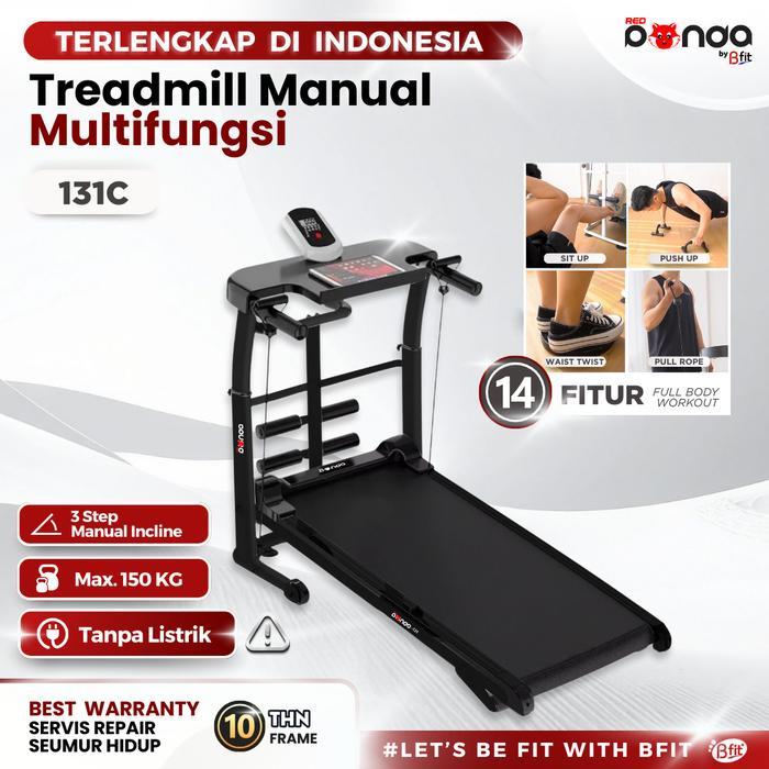 Free Ongkir + Rakit Surabaya Sekitar - Manual Treadmill Redpanda 131