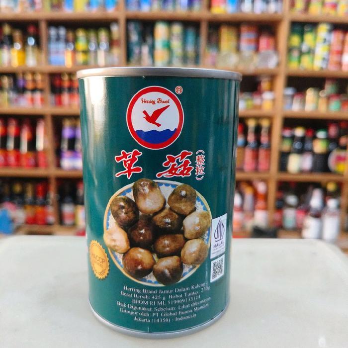Ready Stok BS Herring Canned Straw Mushroom/ Jamur Merang dalam Kaleng 425gr