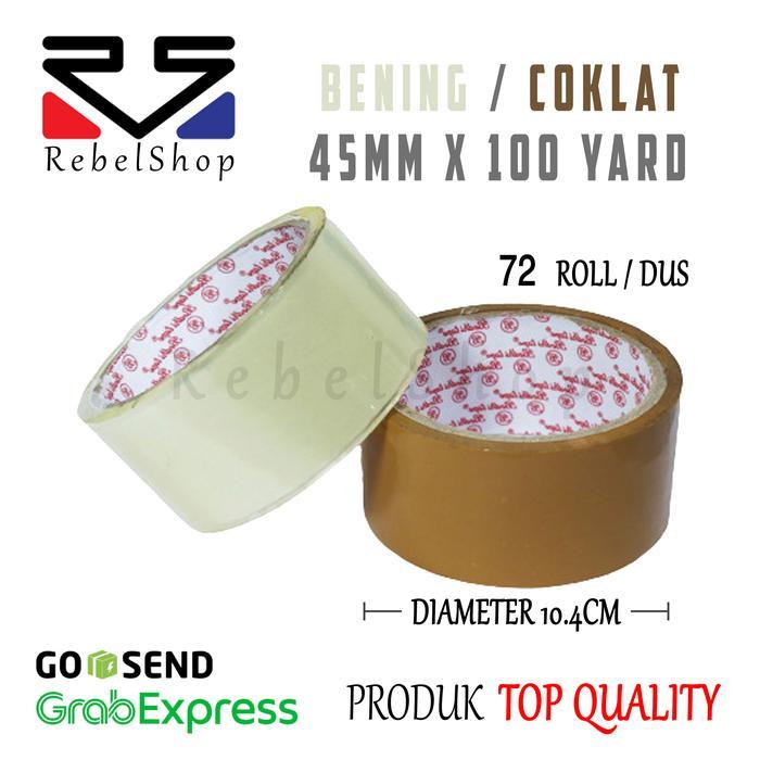 Lakban Bening / Coklat 45mm x 100 yard Plakban Selotip 2 inch 100yard