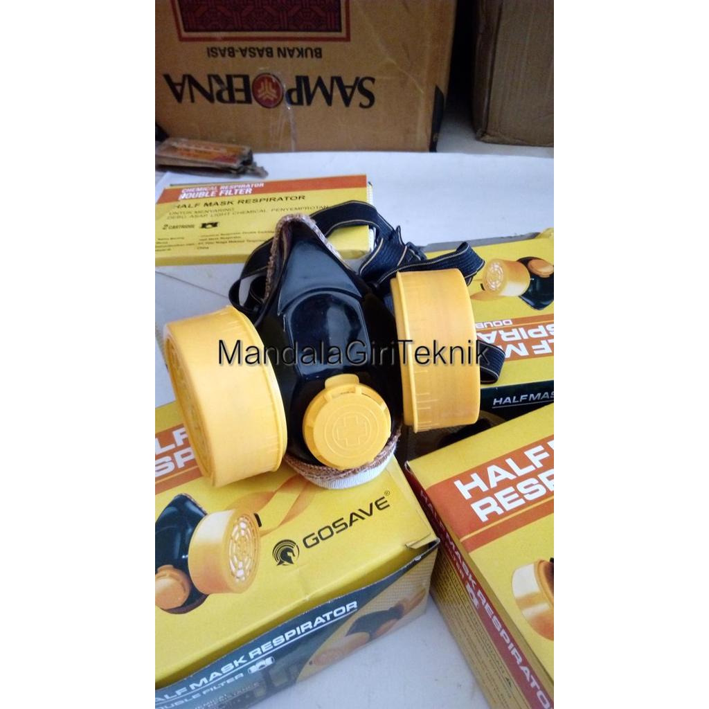 Masker Kepala Babi Respirator Industri Kimia Double Filter