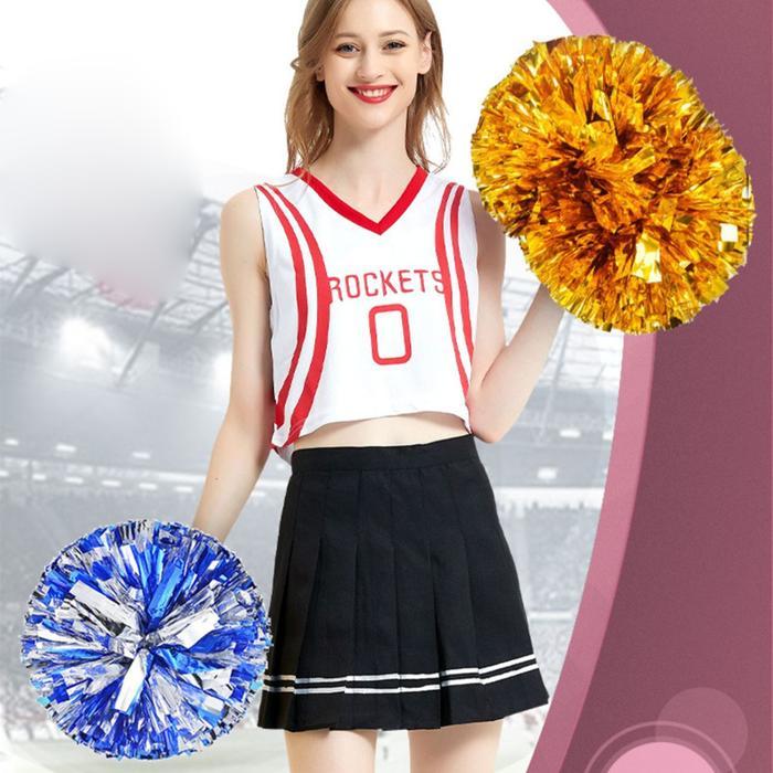 Terbaru 2Pcs Pom Pom Cheerleader Bunga Cheerleader Pom Pom Pemandu Sorak