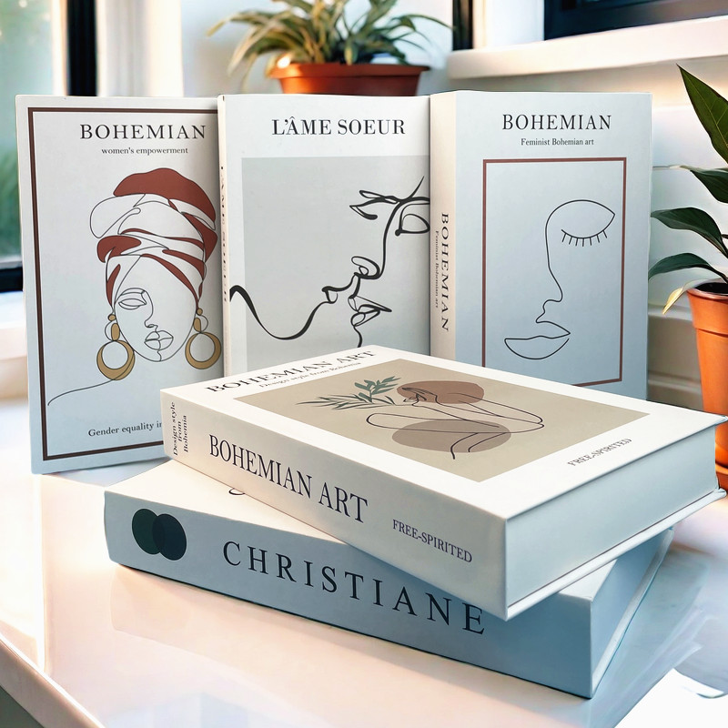 Boho Monet Decorative Books Luxury Fake Book Storage Box Van Gogh Matisse Home Interior Decoration