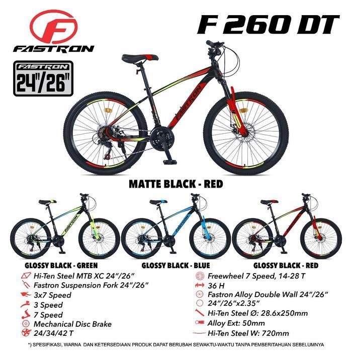 Sepeda Gunung MTB 24 Inch FASTRON F 260 New 21 speed