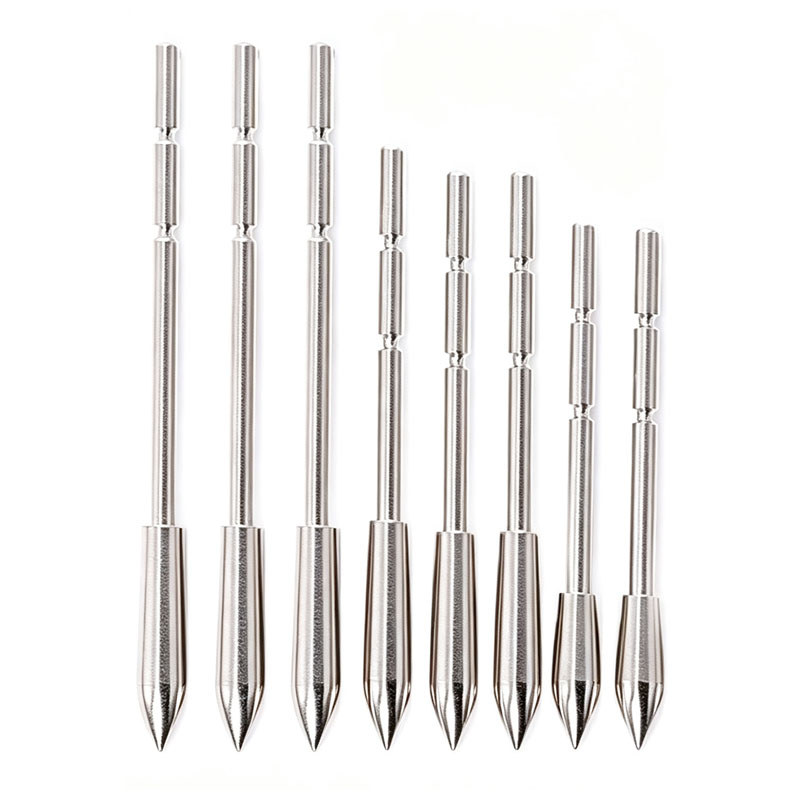 12pcs Stainless Steel Break off Arrow heads Tips Point 80gn 100gn 120gn for ID 3.2mm arrow shaft