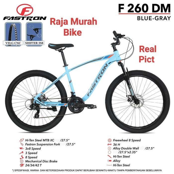 Sepeda gunung mtb 27,5 inch Fastron f-260 DM sepeda gunung fastron - Blue Grey