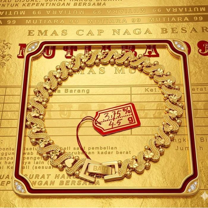Gelang Celets Sisik Naga Lapisan Emas Muda Gratis Dompet Dan Surat Perhiasan