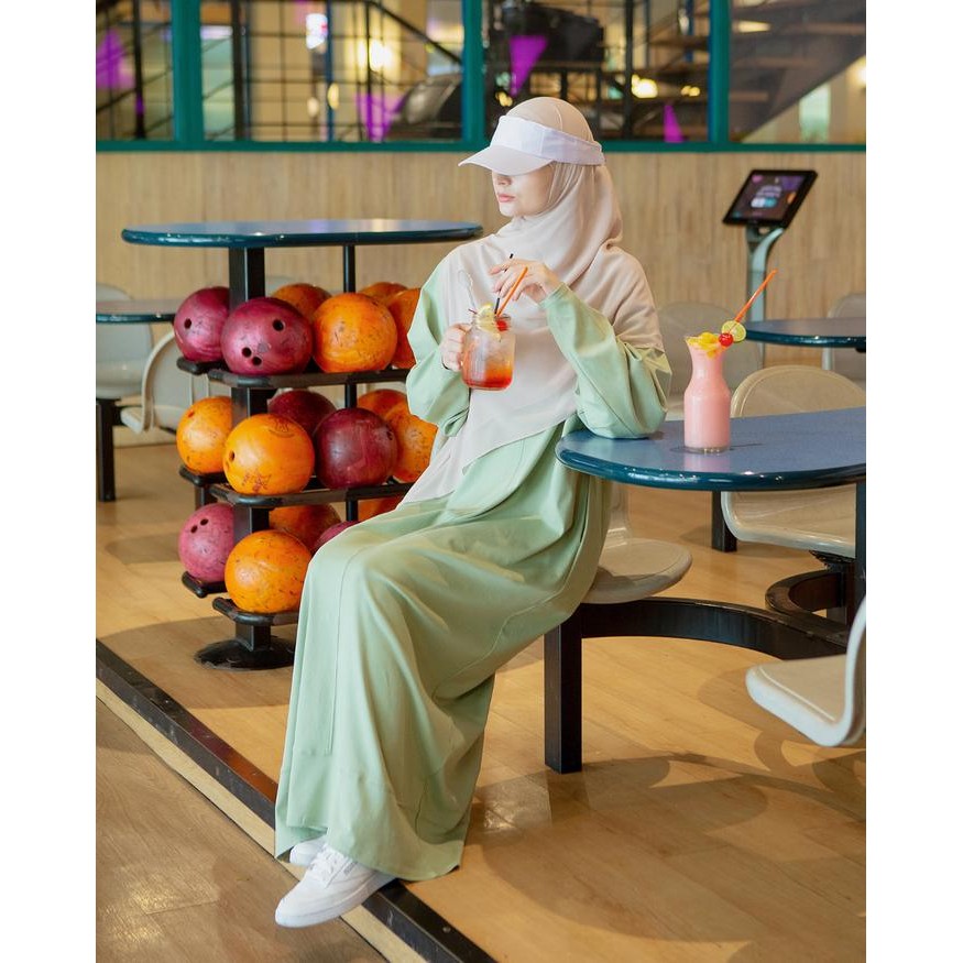 k468 Cottoncut Zura Long Dress Gamis Mulim Wanita