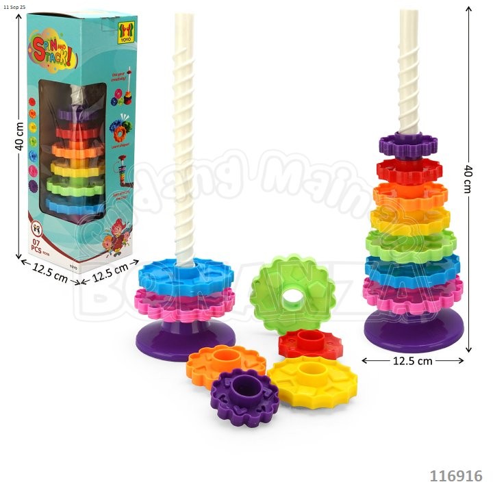 [Bonanza] Mainan Spin Wheel 7 Roda Spin and Stack