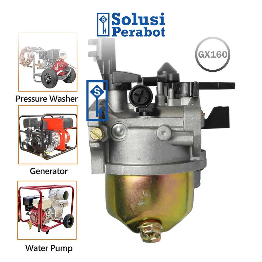 Carburator Assy Engine 168F GX160 AJ40 SP / 2 Karburator Tabung / Genset Mesin Generator / Pompa Air