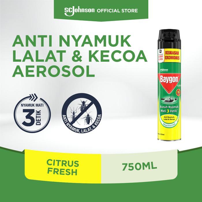 Baygon Aerosol - Obat Anti Nyamuk Semprot Citrus Fresh 750ml