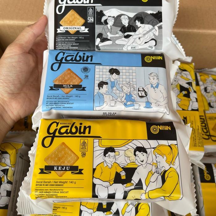 Agen distributor makanan ringan snack biskuit nissin gabin original keju milk murah