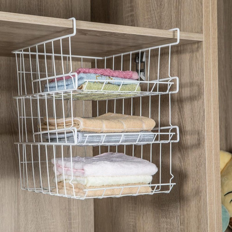 Hanging Net Basket Home Large Capacity Hanging Under The Cabinet Storage Shelves Spice Dishes Storag