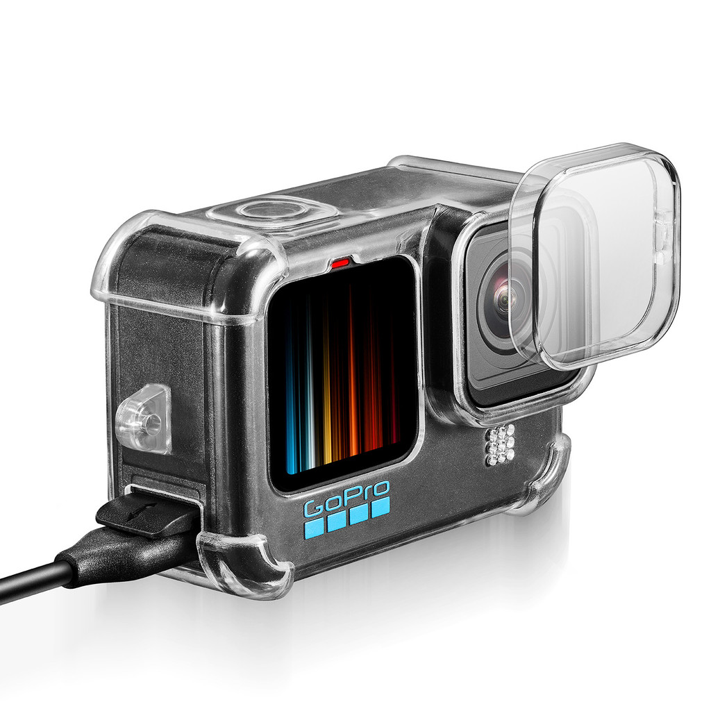 TPU Air Armor Case for GoPro Hero 12 11 Black Lens Cap Cover Protective Frame Anti-fall Case Lanyard